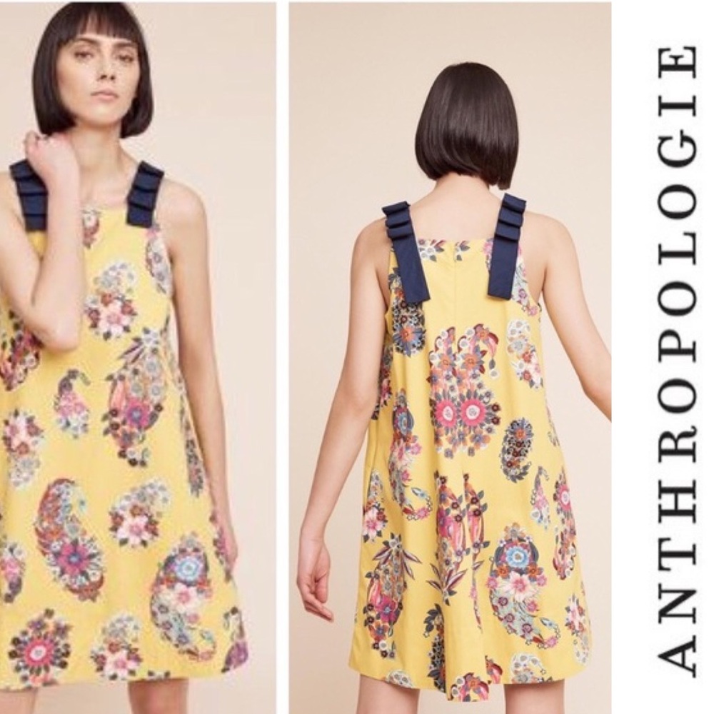 Anthropologie - Maeve Sunniva Yellow Floral Dress